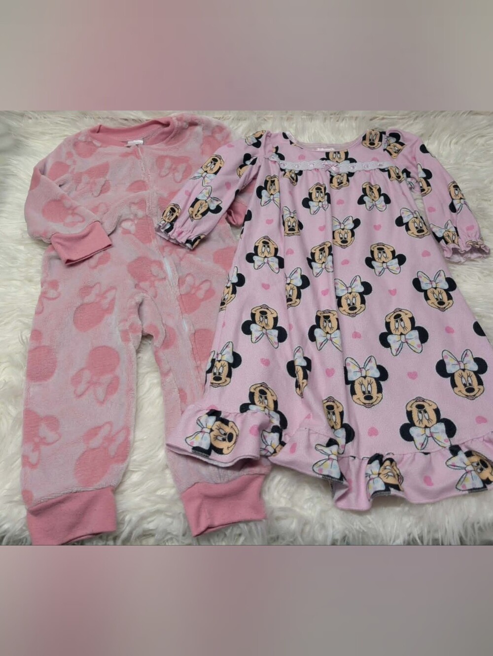 2pc Disney minnie mouse pj bundle set dress and sleeper girls 2t 3t y2k